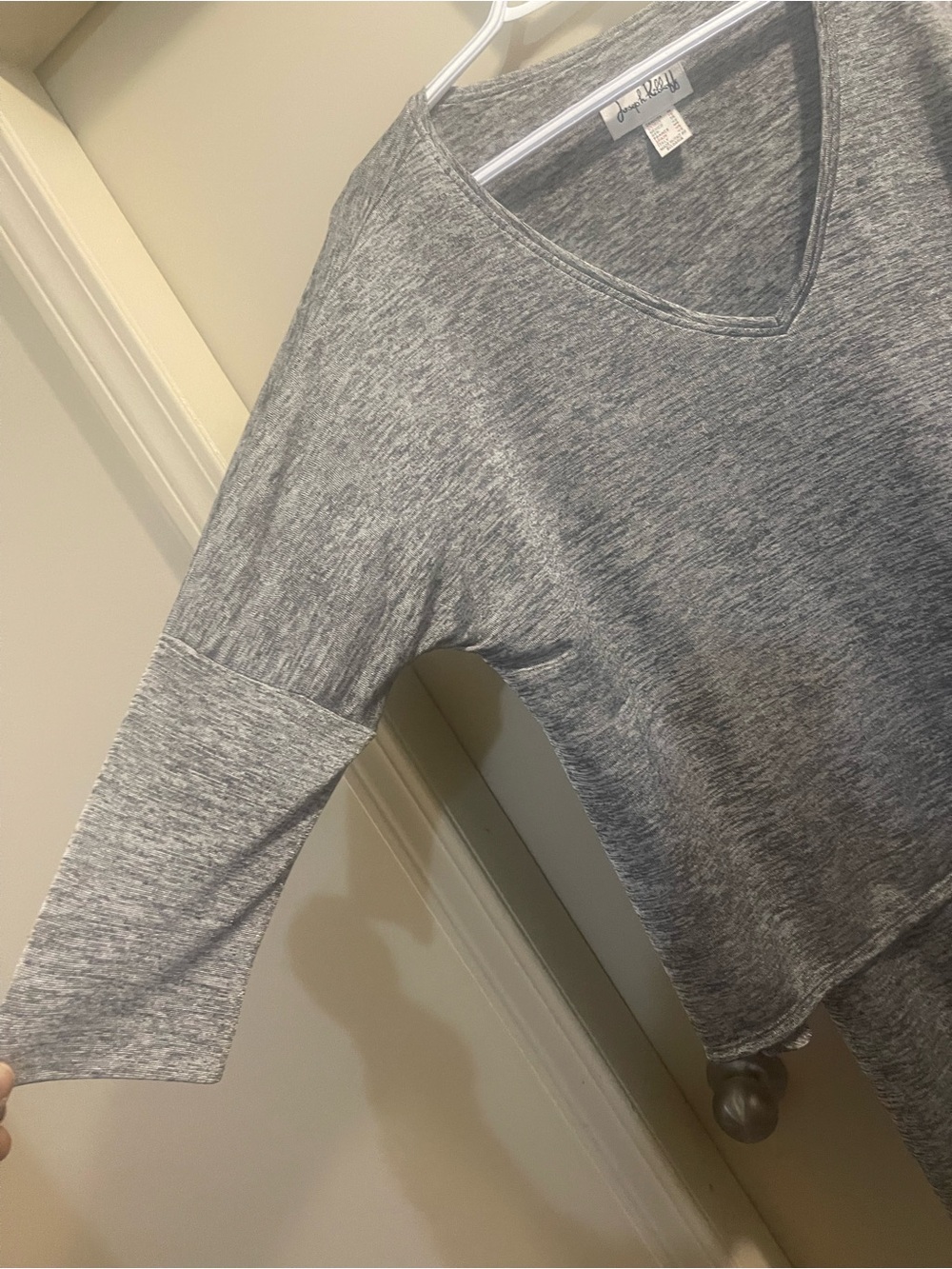 Joseph Ribkoff Gray V-Neck Knit Top - Picture 3 of 6